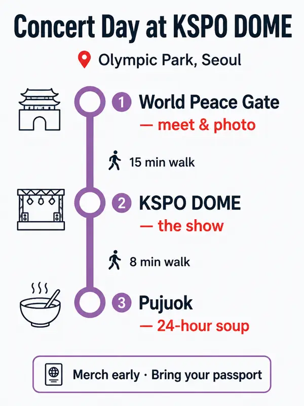Route map: Concert day at KSPO DOME