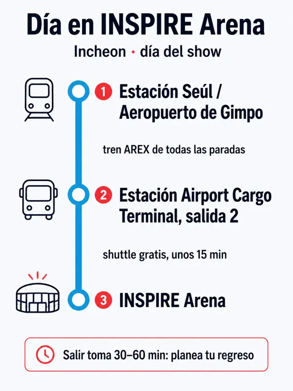 Mapa de la ruta: Día de fan meeting en INSPIRE Arena