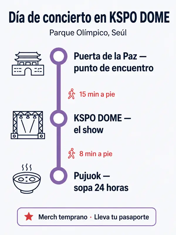 Mapa de la ruta: Día de concierto en el KSPO DOME